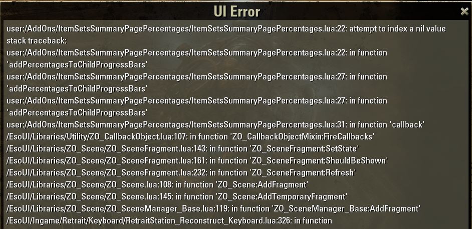 ESO UI bug reconstruct item