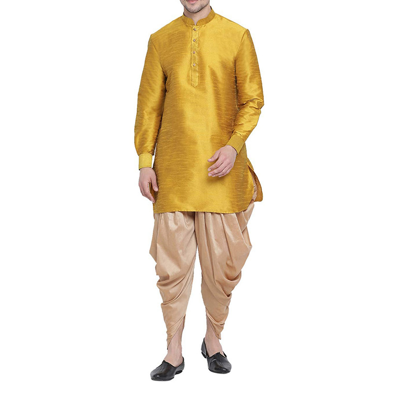 Men's Dhoti Kurta Pant Set Silk Blend Ethnic Kurta Pyjama For Wedding Wear Dress - Picture 24 of 24