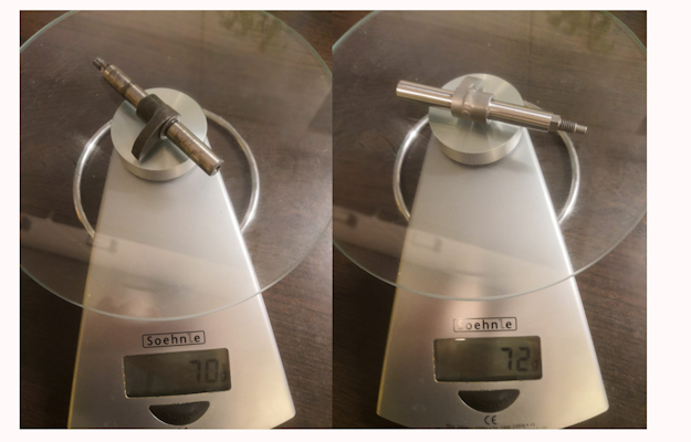 Poids des axes de leviers échappement