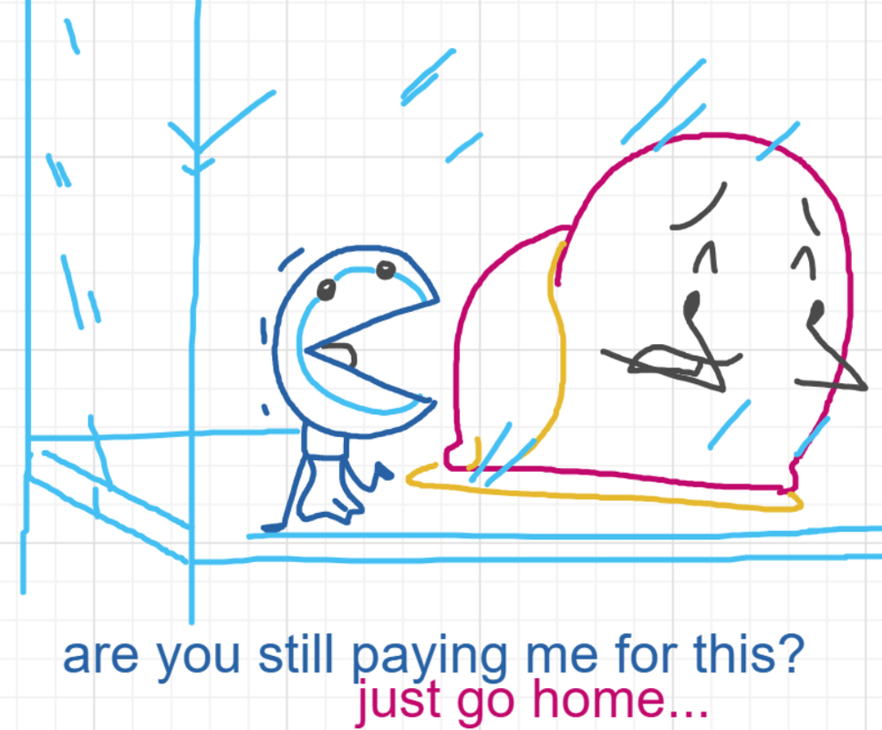 A panel from You're In Danger, Boy, episode seven of the Board Boards object show by Furretwalk/WalkingFurret.