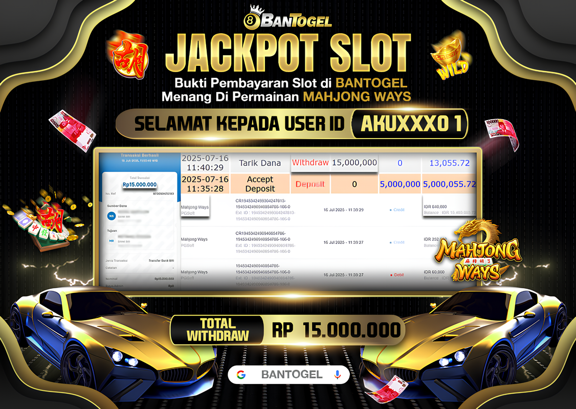 BUKTI JACKPOT LUNAS BANTOGEL