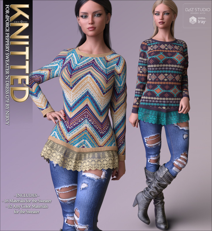 Knitted for dForce Peppery Sweater 'N Dress G8F Knitted for dForce Peppery Sweater 'N Dress G8F