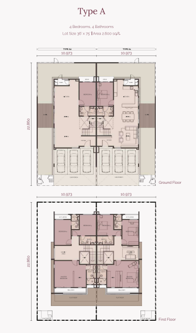 The Camellia Type A floor plan in Gamuda Cove, Dengkil, Selangor