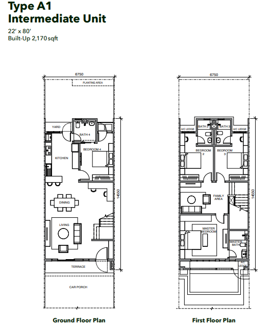 Elmina Green Six Type B floor plan in City of Elmina, Selangor