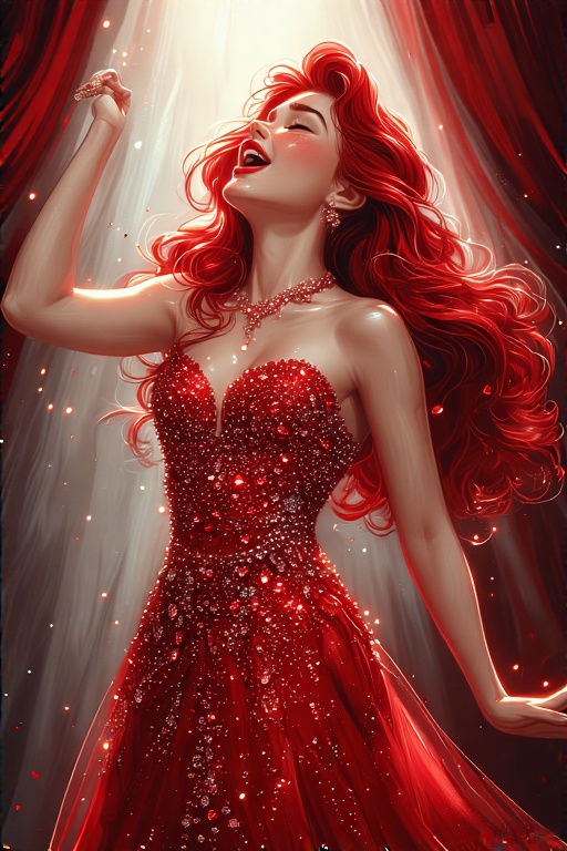 Disney-style-Ariel-singing-on-8