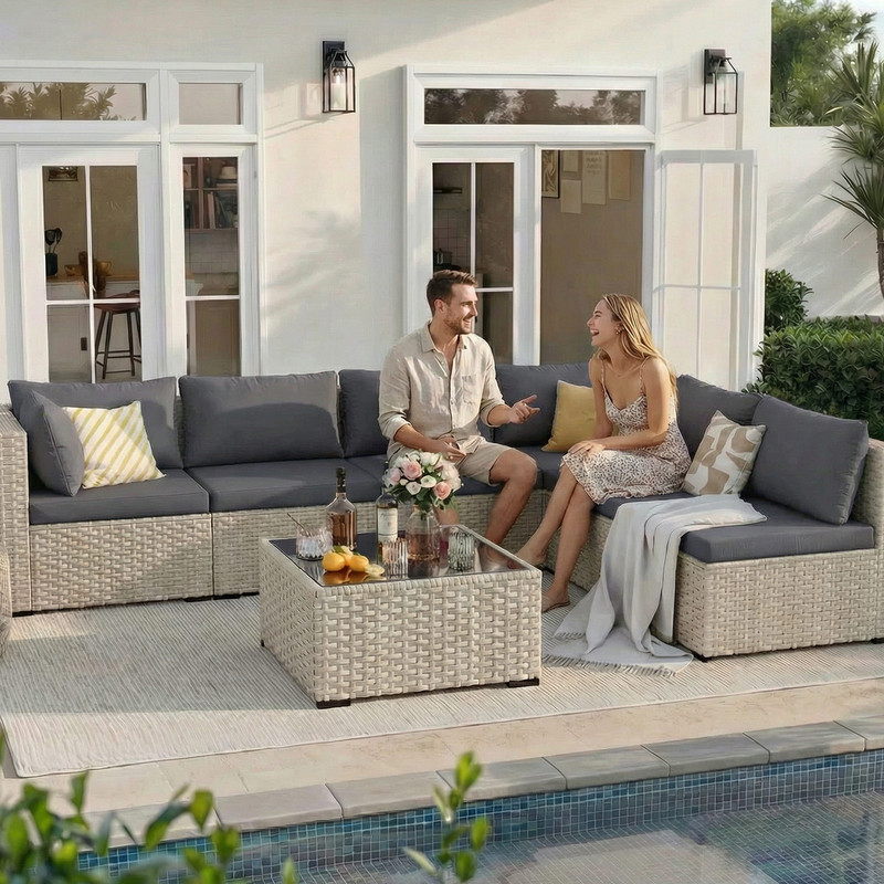 Outdoor Patio Chair Cushions Set Water Resistant Cushions 23.62'' x 23.62''