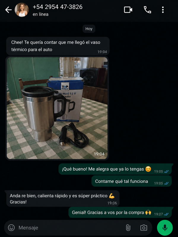 Chat de WhatsApp cliente 6
