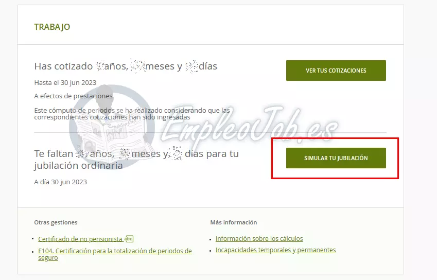 Simulador online jubilación Seguridad Social