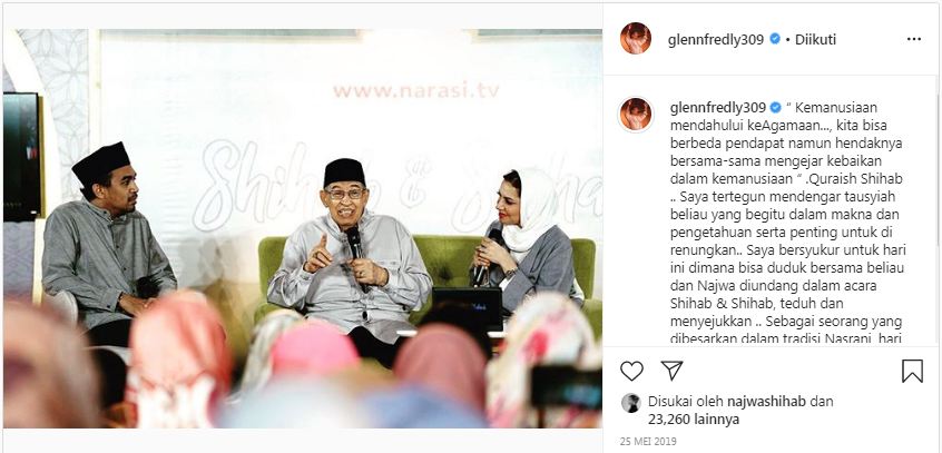 Glenn Fredly bersama Najwa Shihab dan Quraish Shihab