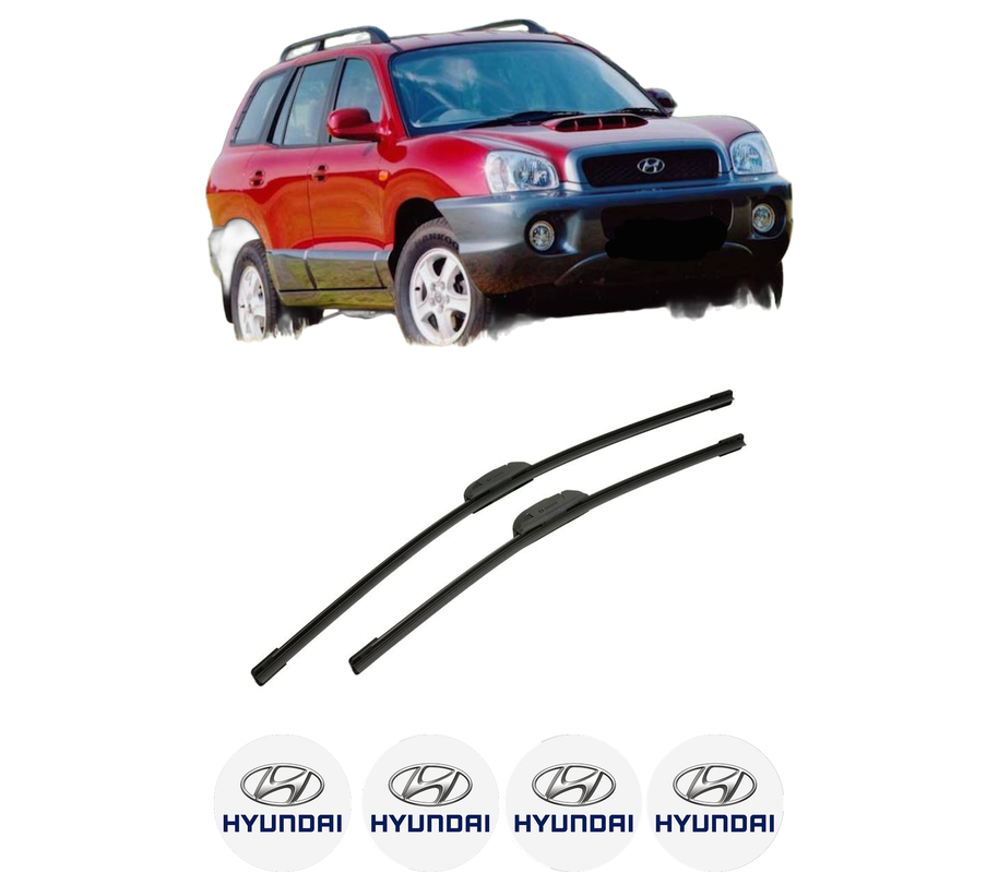 Set stergatoare auto HYUNDAI SANTA FÉ I (SM) din 2001-2006, pentru parbriz auto, 2 bucati, Bosch Aerotwin Retrofit, din cauciuc siliconat rezistent, 4 Stickere Auto HYUNDAI
