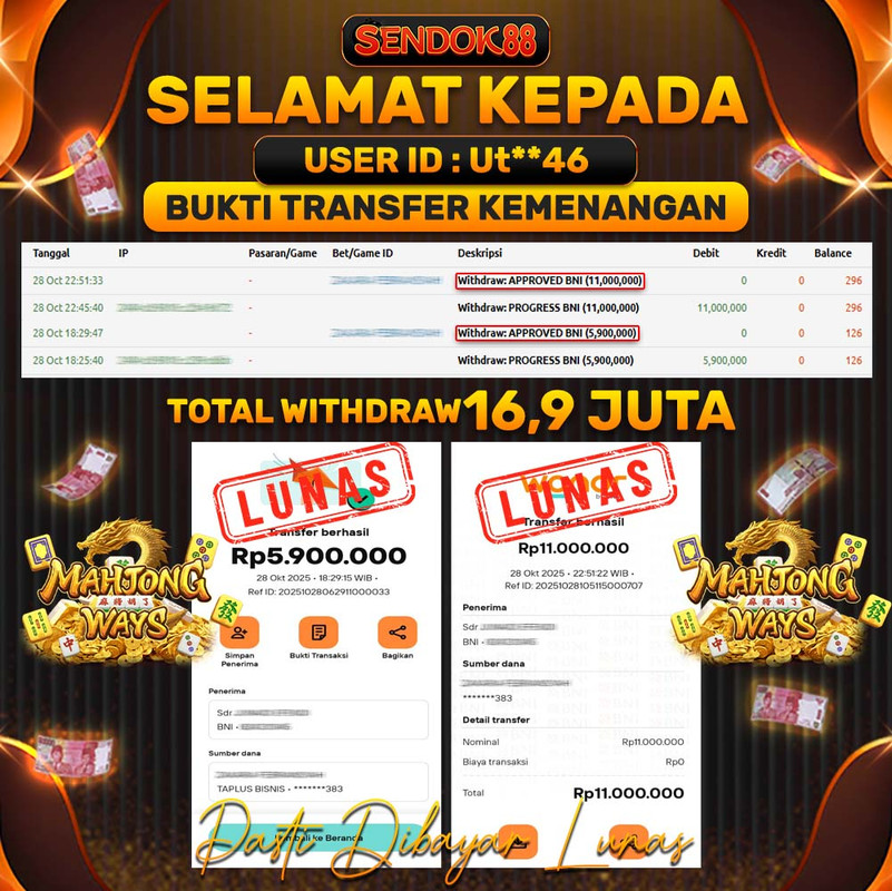 SENDOK88 JEPE! MAHJONG WAYS Rp 16.900.000,- LUNAS!