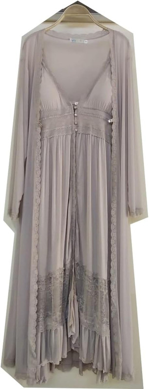 Romaisa Women's Satin Solid Maxi Length Nighty