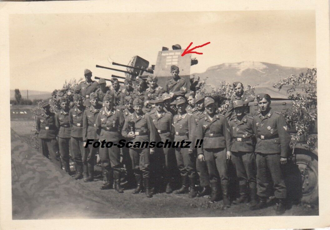 2cm Flakvierling 38 SFL mit Abschüssen Gruppebild im Kaukasus 1942