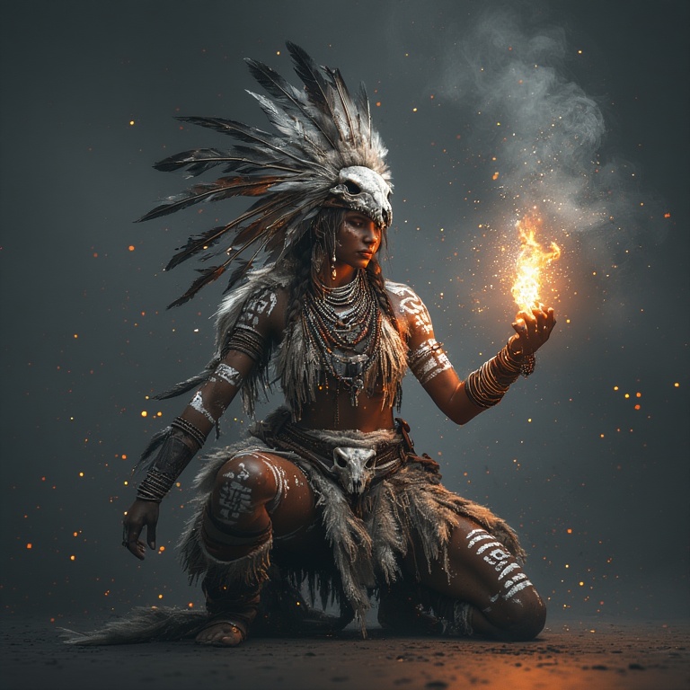 A-powerful-tribal-warrior-woma-(4)