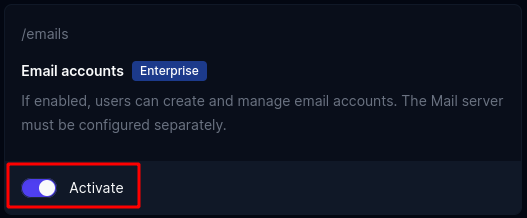 Email Module Activation
