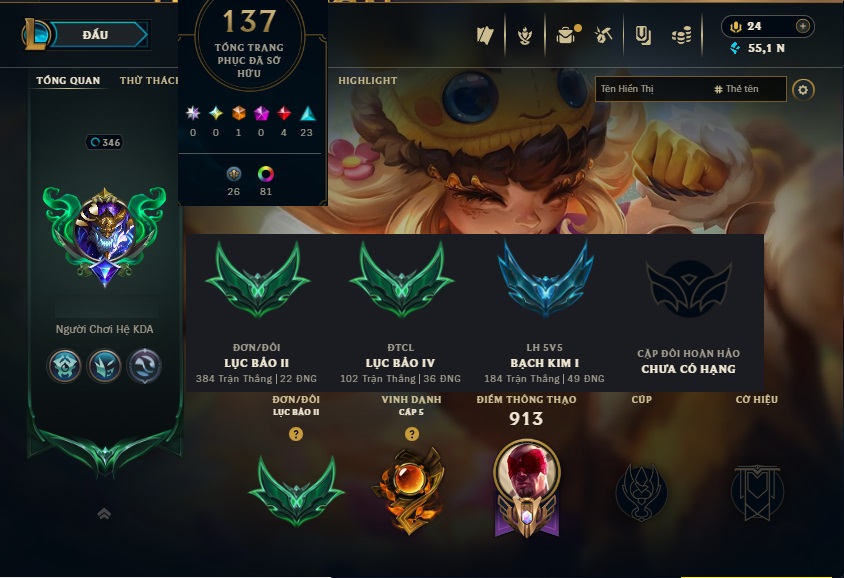 Acc LMHT # - Khung Lục Bảo