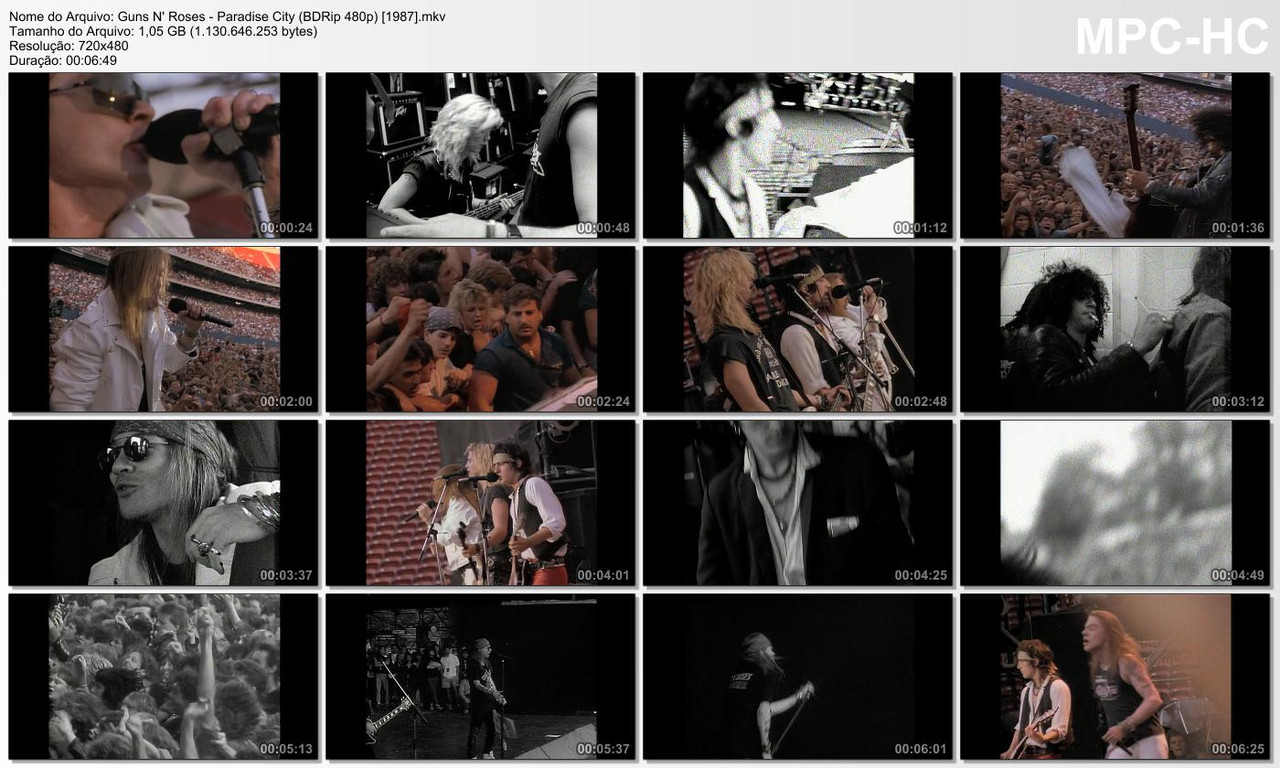 Guns N' Roses - Paradise City (BDRip 480p) [1987]