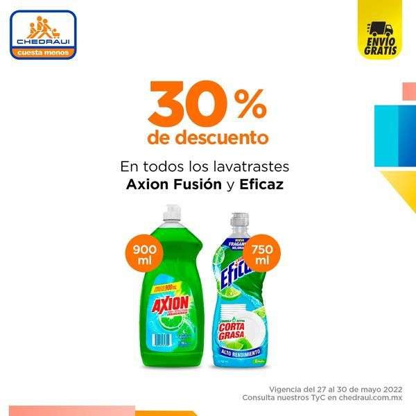 Chedraui: 30% de descuento en todos los lavatrastes Axion fusion y Eficaz 
