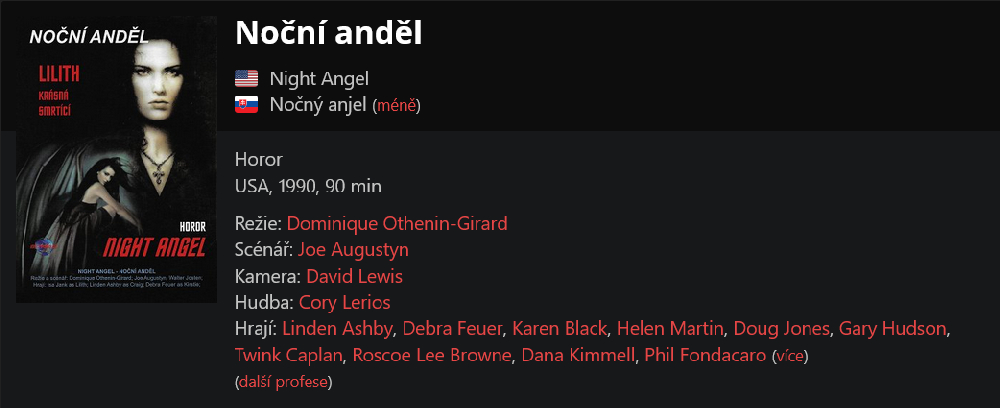 Noční anděl / Night Angel (1990)