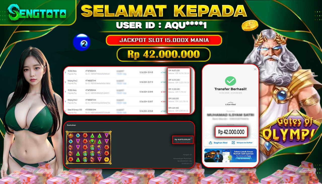BUKTI PEMBAYARAN SLOT GATES OF OLYMPUS 15000X MANIA