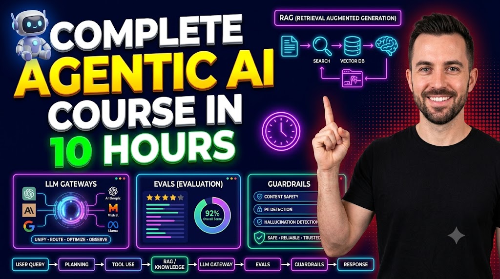 Result of: YouTube Thumbnail Prompt – Complete Agentic AI Course in 10 Hours