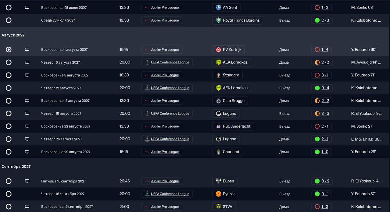 1 часть сезона