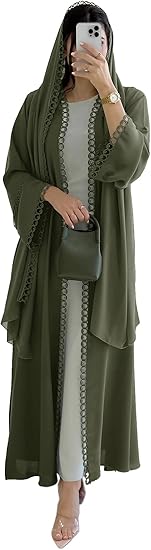 Open Abaya Set Side View