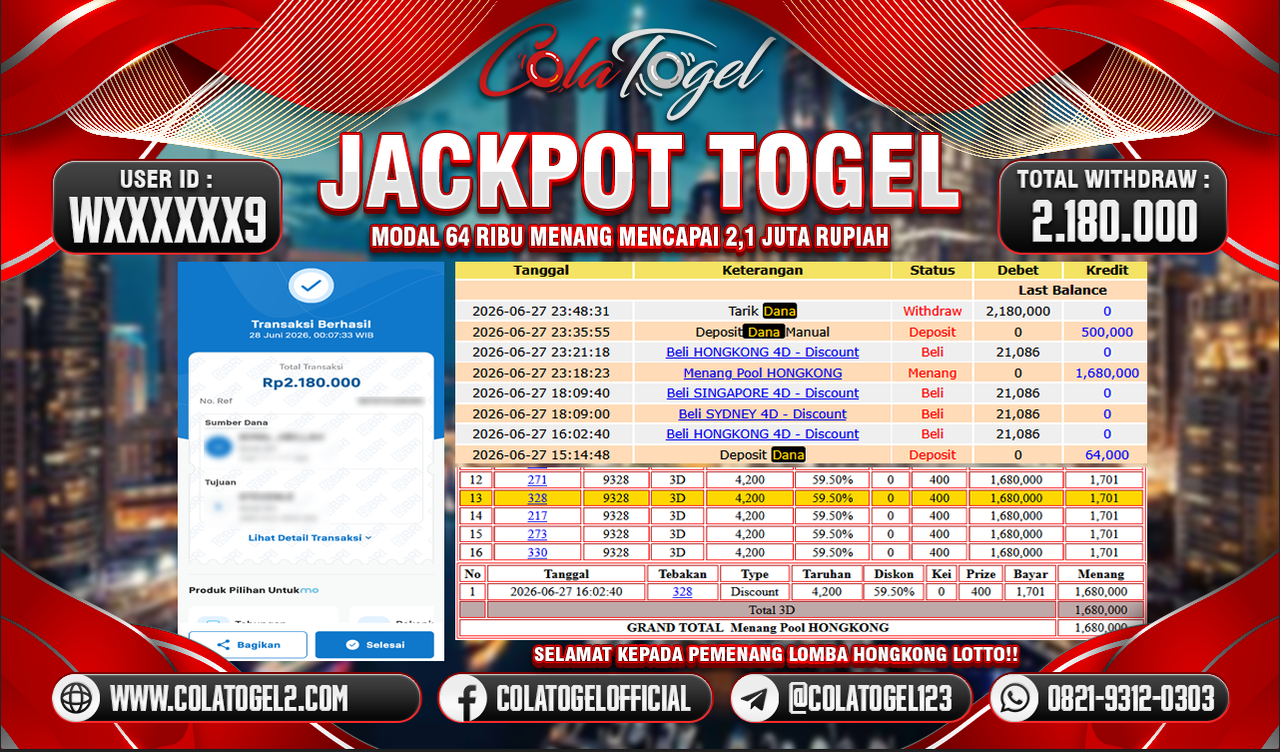 JACKPOT HONGKONG LOTTO!!