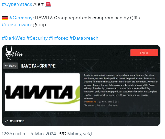 Ransomwareangriff auf HAWITA-Gruppe Ransomwareangriff auf HAWITA-Gruppe