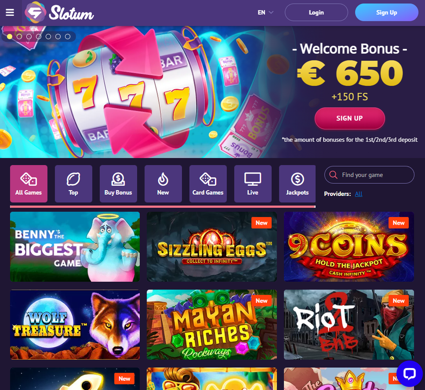 Slotum Casino Bonuses