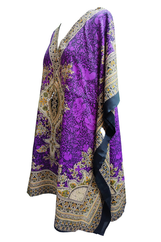 Women Kaftan Short Maxi Kaftan Hippy Boho Tunic Plus Size Dress Nightdress - Picture 32 of 33
