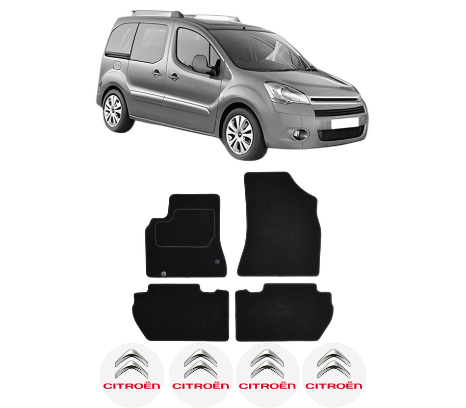 Set Covorase Presuri CITROEN BERLINGO MULTISPACE (B9) din 2008-2021, Auto, Material Textil Mocheta, 4 Stickere auto cu CITROEN