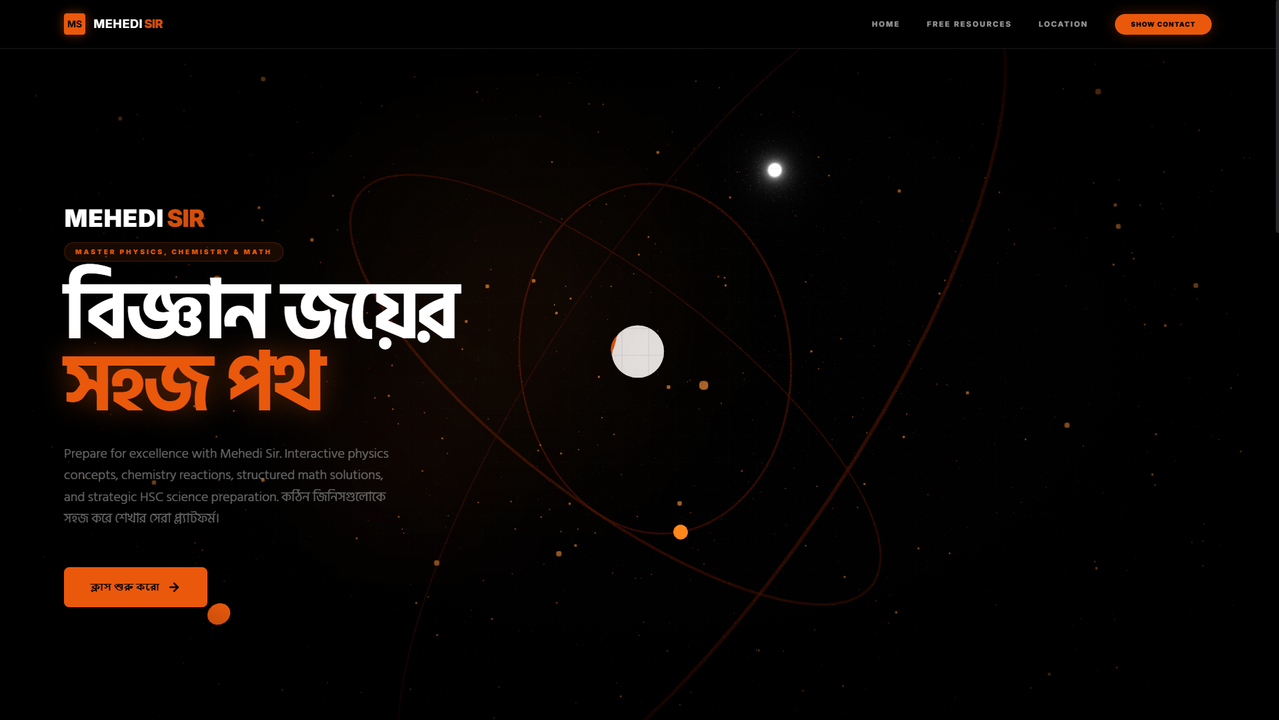 Mehedi Sir Education Landing Page designed and developed by ClientsLine