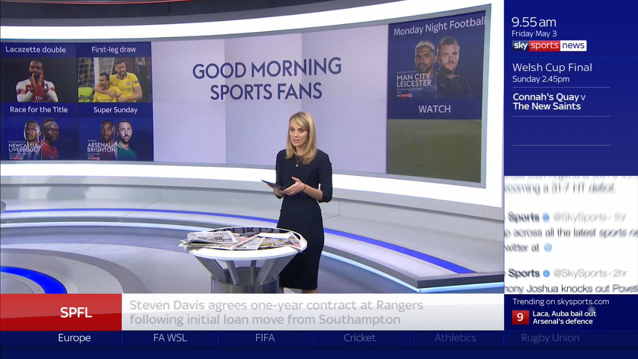 03 May - 09.00.00 - Good Morning Sports Fans. Round-up of the sp