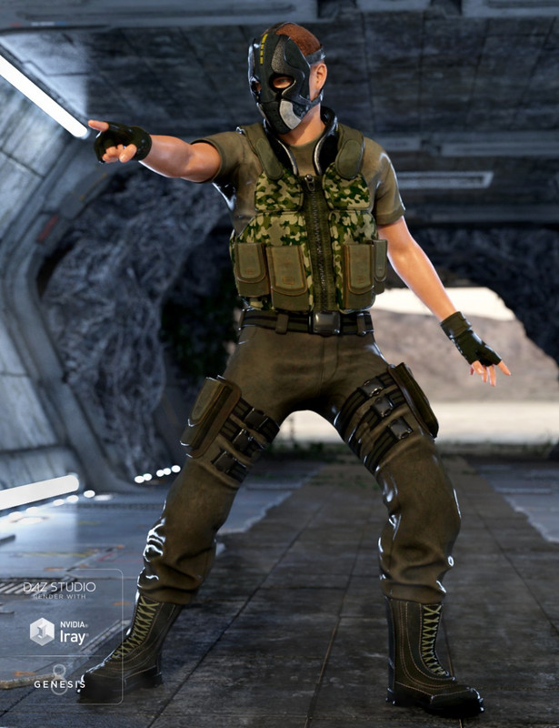 Renegade Soldier Outfit for Genesis 8 Male(s)