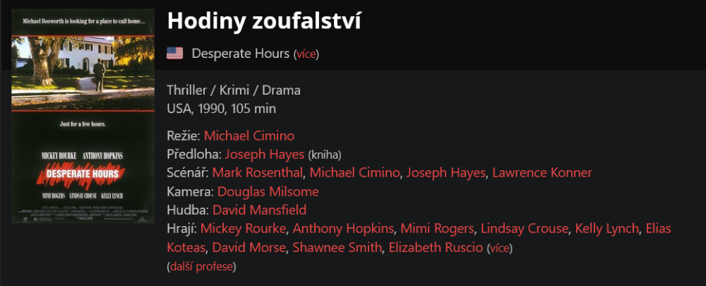 Hodiny zoufalství / Desperate Hours (1990)