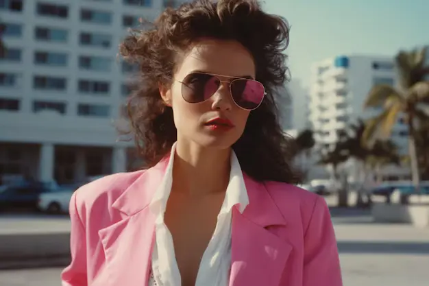 80s Miami Vice women's fashion