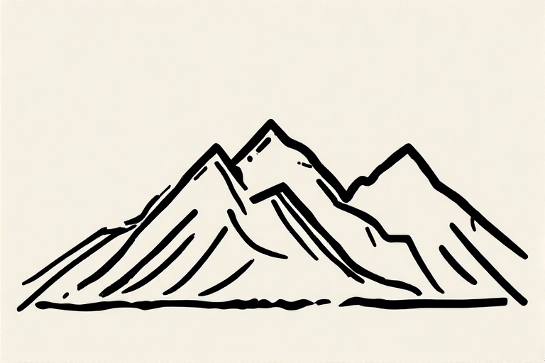 Two-stylized-mountains-outline-2
