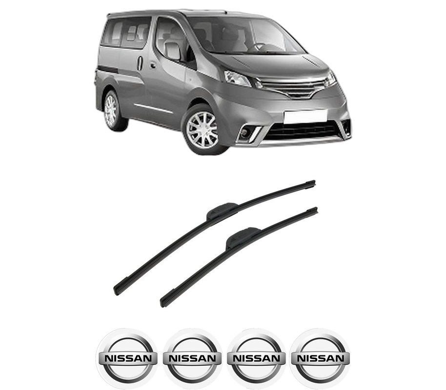 Set stergatoare auto NISSAN NV200 / EVALIA Bus din 2010-2014, pentru parbriz auto, 2 bucati, Bosch Aerotwin Retrofit, din cauciuc siliconat rezistent, 4 Stickere Auto NISSAN