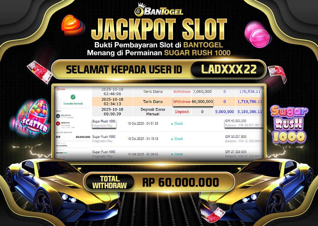 BUKTI JACKPOT LUNAS BANTOGEL