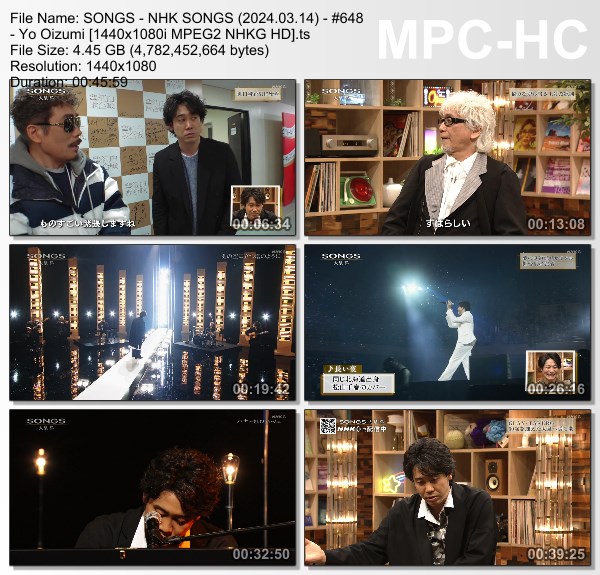 [TV-Variety] NHK SONGS (2024.03.14) – 第648回 – 大泉 洋