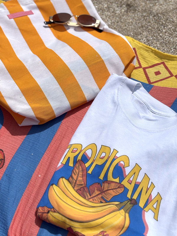 Vestido Pareo Bananas combinando con remera