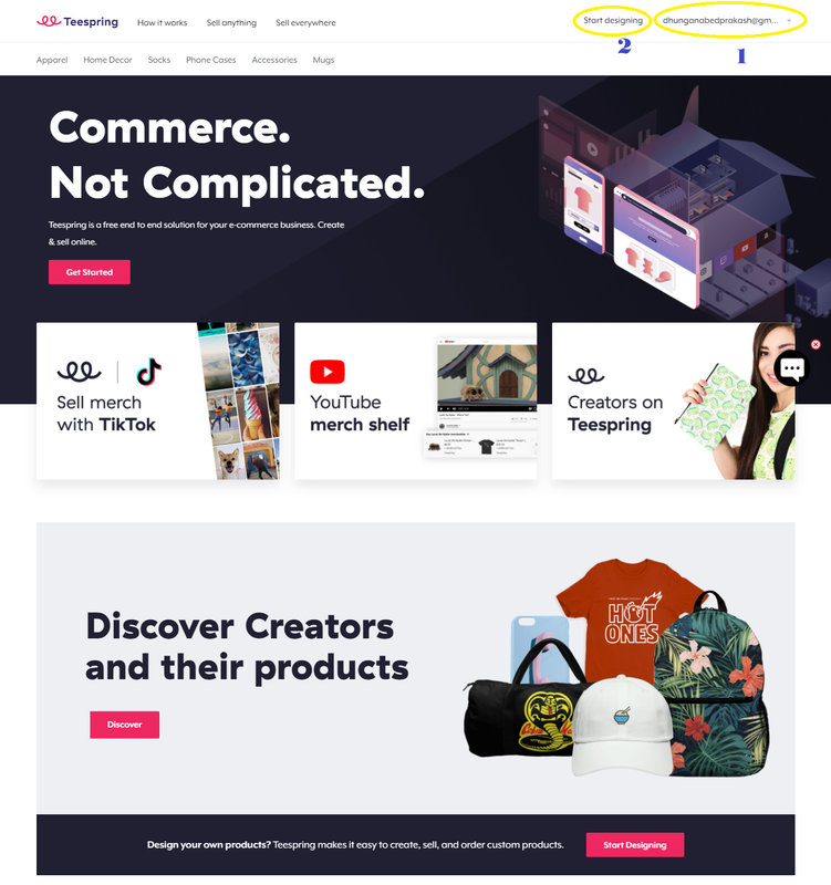 Teespring Dashboard