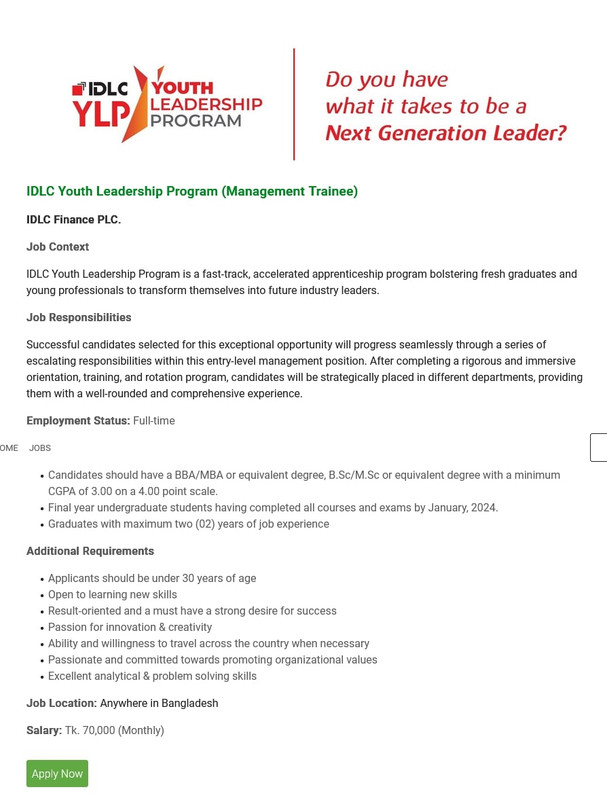 IDLC-Youth-Leadership-Program-Job-Circular-2024