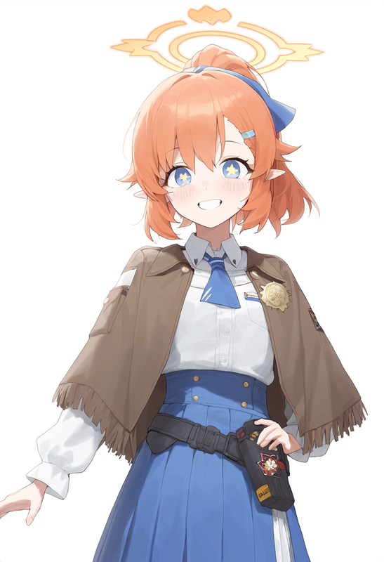 1girl, younger, blue archive, healthyman, orange hair, short hair, short ponytai s-2642770320