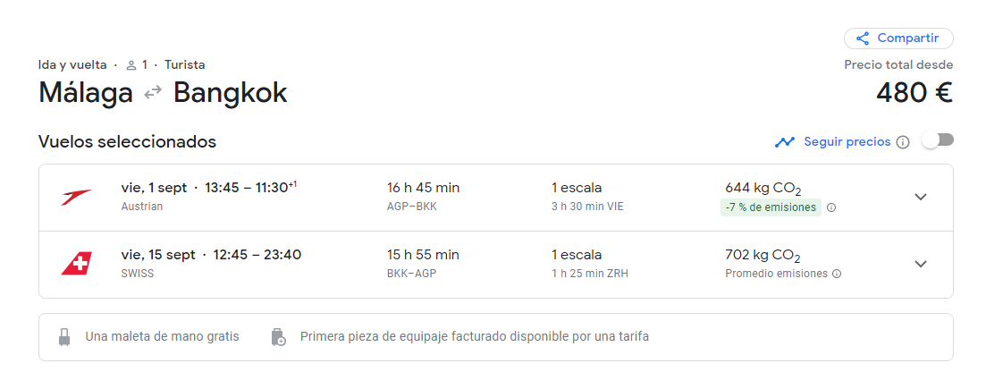 Malaga -BKK del 1 al 15 de septiembre vuelo 477€ con Austria - Compañías Aéreas y Vuelos a Tailandia - Forum Thailand