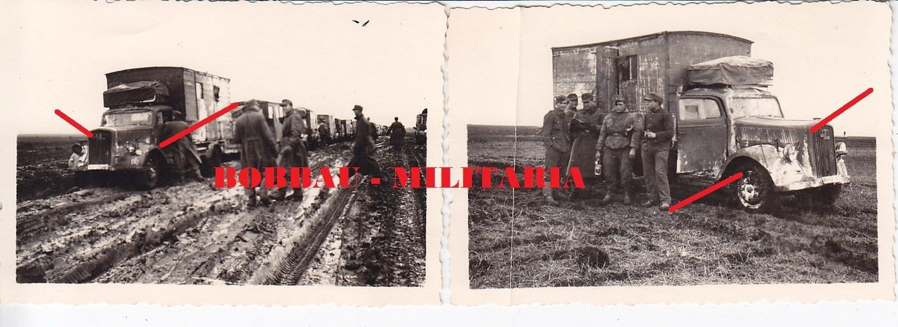 Beobachtungs-Abteilung GD LKW Opel Blitz weiße Winter-Tarnung Schlamm 1943