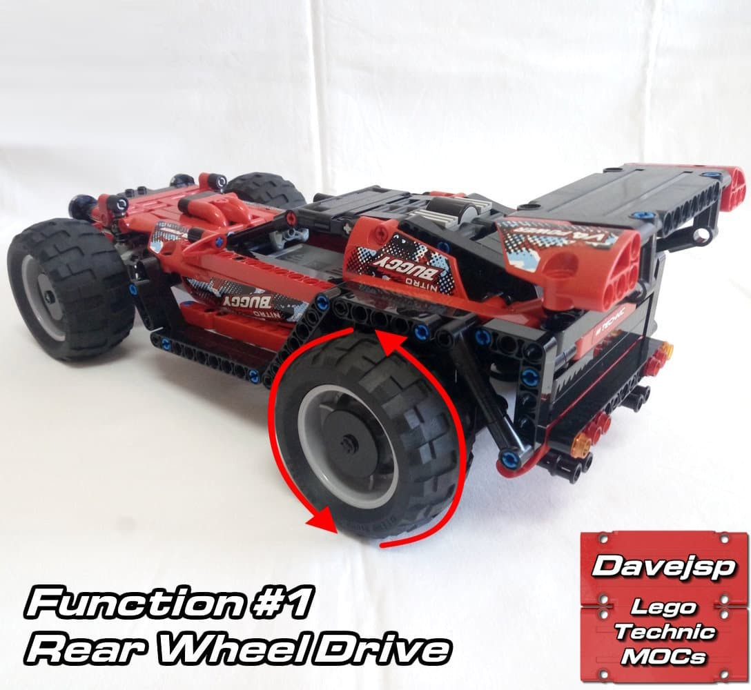 Remote-controlled Lego Technic offroader MOC using Power Functions