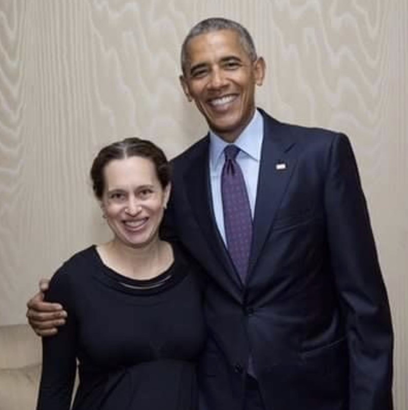 Lauren Baer with former president Barack Obama in 2018