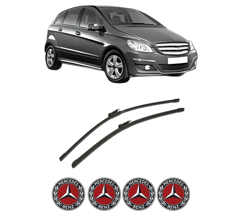 Set stergatoare auto MERCEDES-BENZ B-CLASS Sports Tourer (W245) din 2005-2011, pentru parbriz auto, 2 bucati, Bosch Aerotwin, din cauciuc siliconat rezistent, 4 Stickere Auto MERCEDES-BENZ